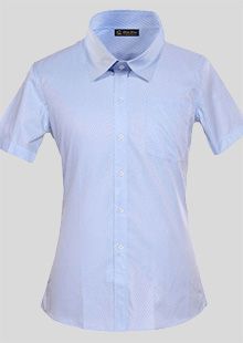 藍色標(biāo)準(zhǔn)領(lǐng)女士短袖襯衫